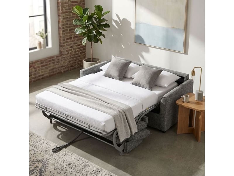 Canapé convertible 3pl système rapido tissu doux gris – ellis - Conforama B