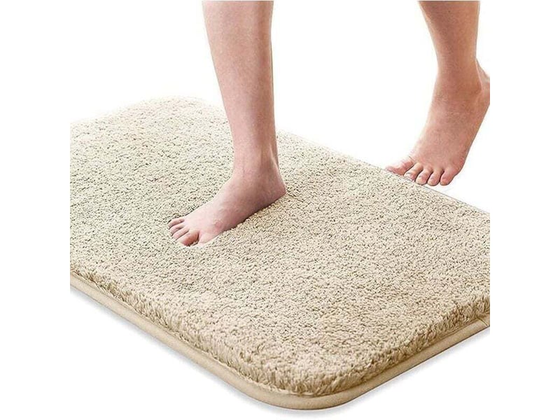  Enowelir tapis de bain absorbant antidérapant doux et lavable 50x80 cm beige  - Conforama E