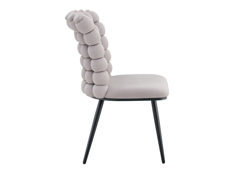  Chaises de salle à manger en velours lot de 2 54x48x88 cm pieds en métal noir gris clair  - Conforama D
