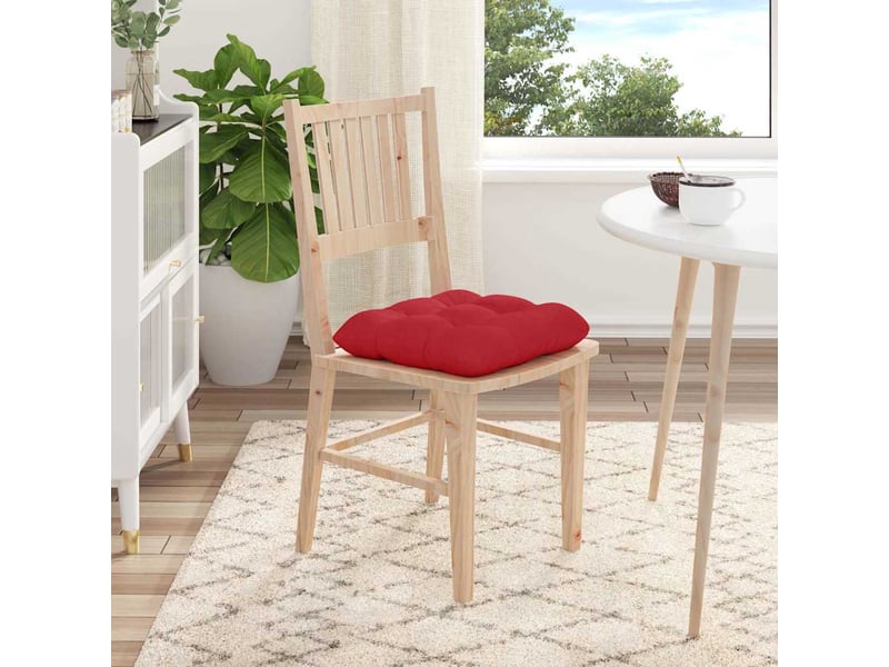 Lot de 4 coussins de siège, coussins décoratifs tissu rouge 40 x 40 x 12 cm cf60026 - Conforama D