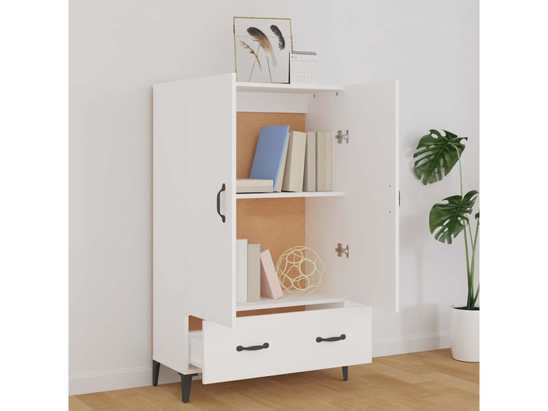  Buffet haut - bahut - meuble de rangement blanc 70x31x115 cm bois d'ingénierie  - Conforama C