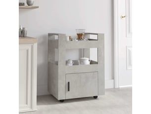 Desserte de cuisine, chariot de rangement gris béton 60x45x80 cm bois d'ingénierie shl29538