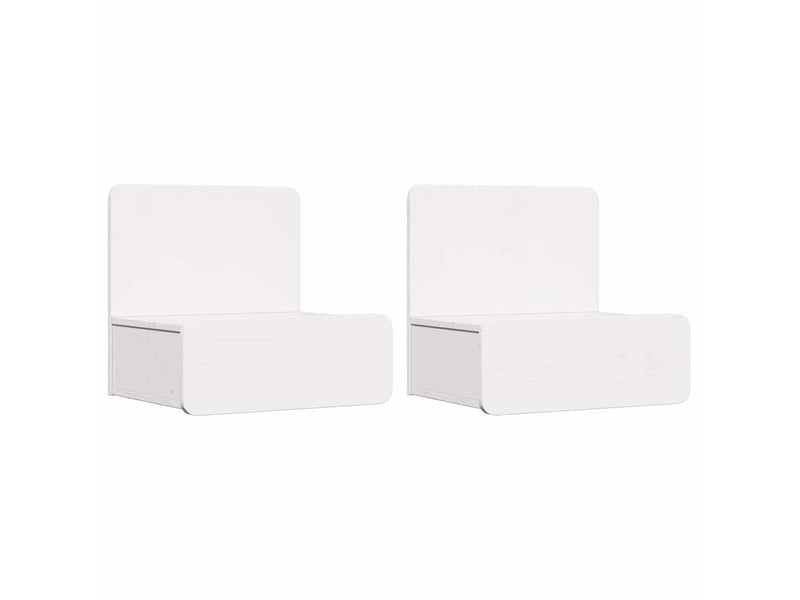  Table de chevet - cabinet de chevet - table de nuit 2 pc blanc 44 x 32,5 x 40 cm bois massif en pin  - Conforama A