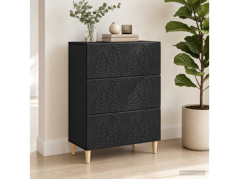  Armoire à tiroirs, rangement bureau noir 66 x 34,5 x 90 cm bois d'ingénierie shl5537  - Conforama B