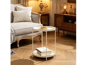 Table basse rond(e) coloris blanc <strong>MIVRAY </strong> <strong></strong>