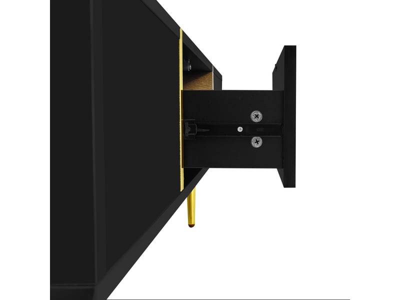  Table basse noir brillant 100x50x40 cm, 2 tiroirs - design contemporain et fonctionnel  - Conforama E