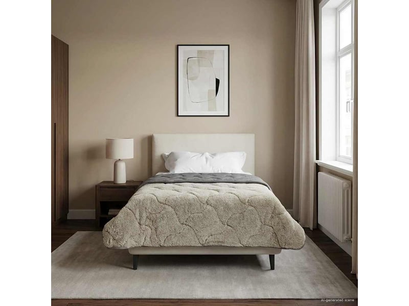  Couette - duvet d'été 140 x 220 cm été gris clair respirant  - Conforama B