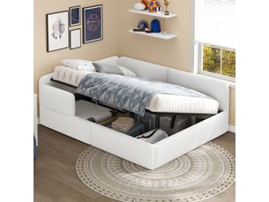 Lit banquette 140x200 cm IKSETERA TRADING LTD coloris blanc