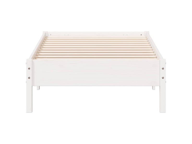  Lit simple- lit adulte -  cadre de lit sans matelas blanc 100x200 cm bois de pin massif  - Conforama C