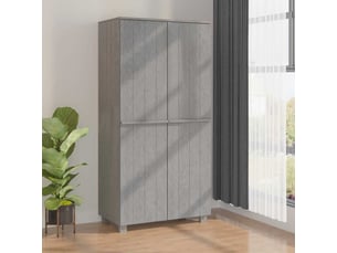 Garde-robe, armoire de rangement hamar gris clair 89x50x180 cm bois massif de pin