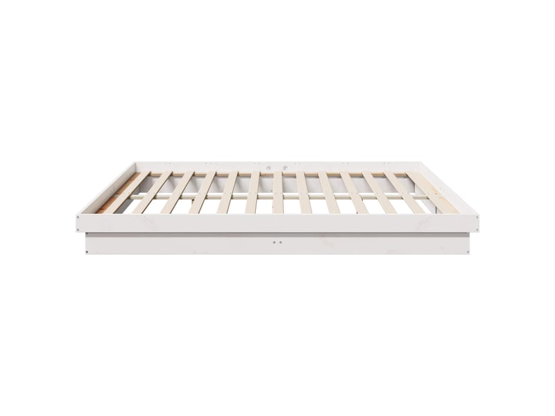 Lit double- lit adulte - cadre de lit blanc 200 x 200 cm pin massif - Conforama D