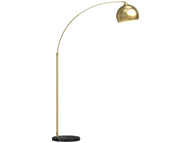  Lampadaire arqué moderne 40 w, hauteur et longueur réglables, interrupteur au pied, 110–115 x 35 x 170–180 cm, doré  - Conforama A