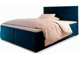 Lit avec rangement 180x200 cm <strong>MASSENO</strong> <strong></strong> coloris bleu