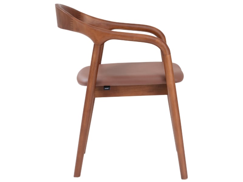  Selsey battione - chaise de salle à manger en bois avec accoudoirs - 56 cm - similicuir brun avec pieds noyer Battione - Conforama D