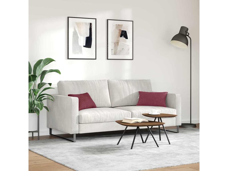  Lot de 2 coussins de canapé, coussins décoratifs tissu bordeaux 50 x 30 cm cf58798  - Conforama D