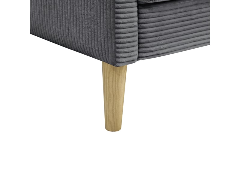  Canapé droit 2 places gris en velours côtelé 121 x 76 x 87 cm, style nordique, compact pour salon, chambre ou studio W3423P395377 - Conforama E