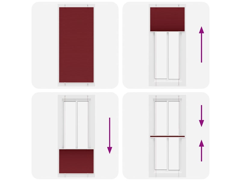  Store plissé, store de fenêtre rouge bordeaux 100x200 cm largeur du tissu 99,4 cm cf47020  - Conforama E