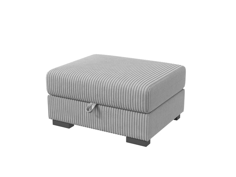  Pouf repose-pieds rectangulaire - 88x69x45cm - ottoman en velours côtelé avec coffre de rangement - gris  - Conforama A