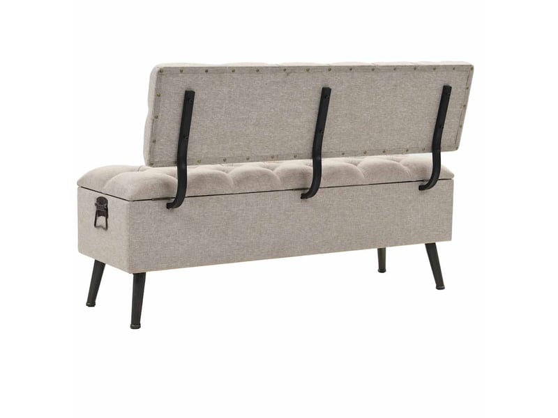  Banc chambre, banc de rangement avec dossier 110 cm crème tissu shl58733  - Conforama D