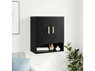 Meuble mural, rangement salon 60 x 31 x 70 cm bois d'ingénierie chêne noir shl9573