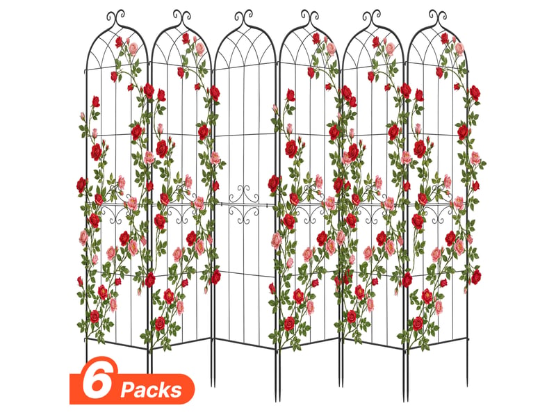  Vevor treillis de jardin support de plante grimpante métal 52,5x220 cm lot de 6  - Conforama A