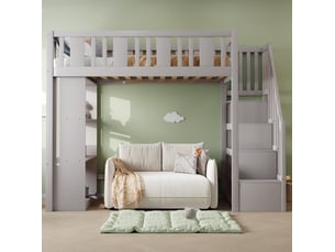 Lit mezzanine 90x200 cm VIVRYN coloris gris