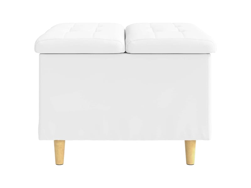 Ottoman, repose pied salon avec rangement blanc 60x60x45 cm simili cuir - Conforama E