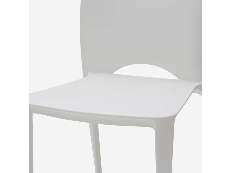 Lot de 4 chaises empilables en polypropylène lione - blanc - Conforama D