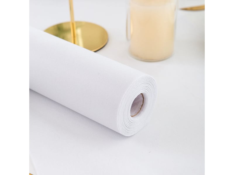 Chemin de table 30x25 m - rouleau de tissu non-tissé décoration de table pour mariage et fête - blanc  - Conforama D