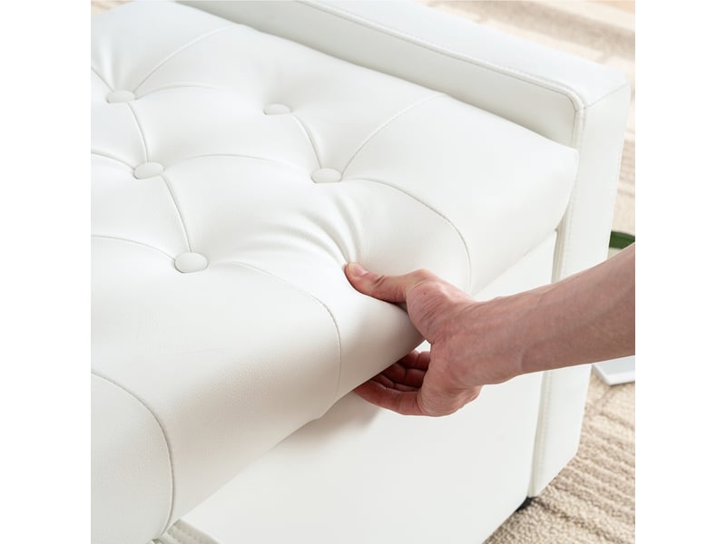 Pouf repose-pieds, 122x45x47 cm, rangement intégré, blanc cao-W3498P511609-conf-NEW - Conforama W