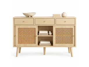 Buffet 3 porte(s) 3 tiroir(s) LPOSPI - 120 cm coloris bois clair
