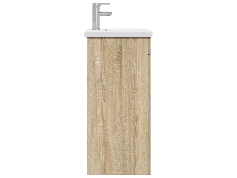 Meuble salle de bain avec évier, meuble de rangement chêne sonoma shl3759 - Conforama E