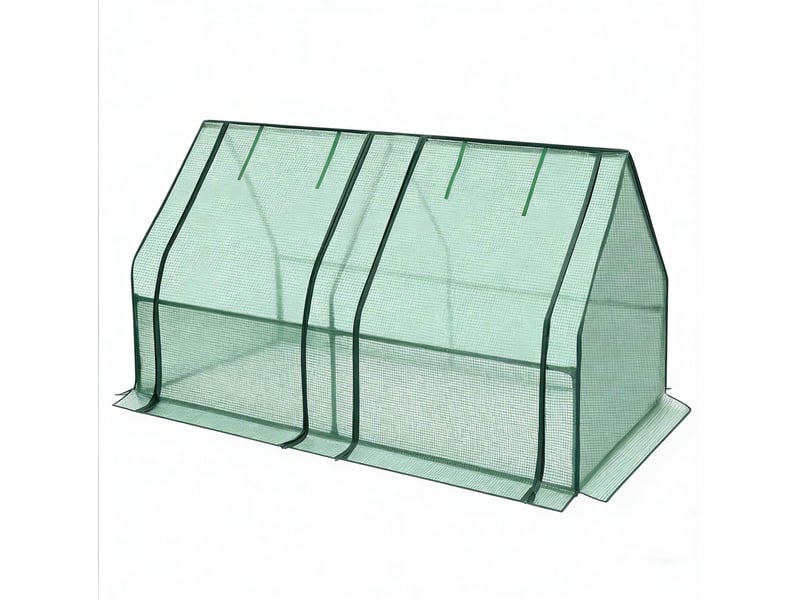  Mini-serre 180x90x90 cm structure en métal verte  - Conforama A