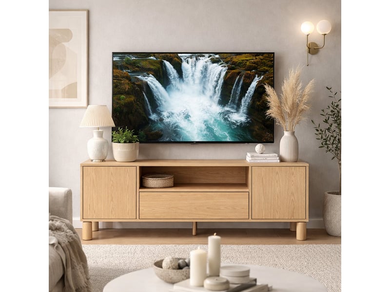  Selsey sanden - meuble tv - 160 cm - chêne bookmatch Sanden - Conforama B