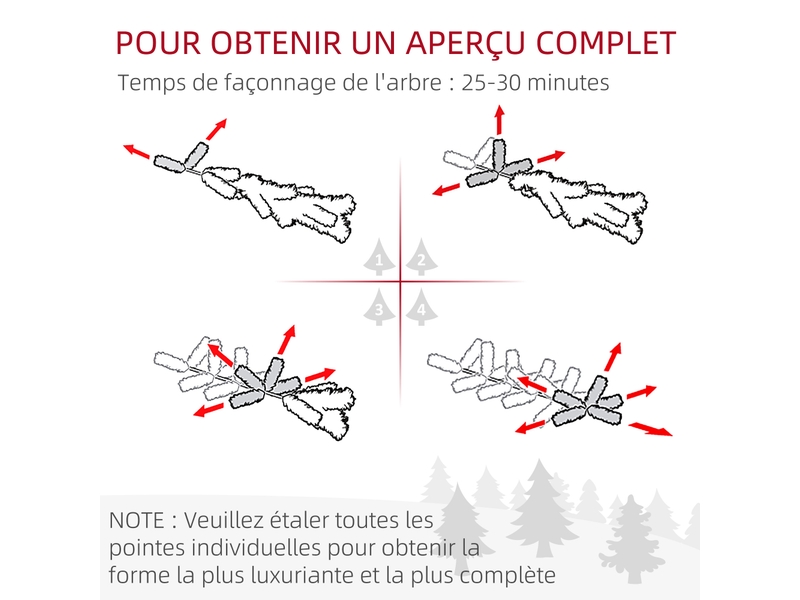  Sapin de noël artificiel arbre de noël 180 cm avec 1 000 branches, ouverture automatique, base en acier, vert  - Conforama R