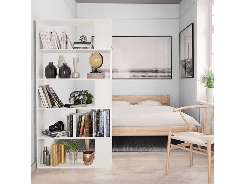  Bibliothèque, étagère de rangement blanc bois d'ingénierie shl2785  - Conforama D