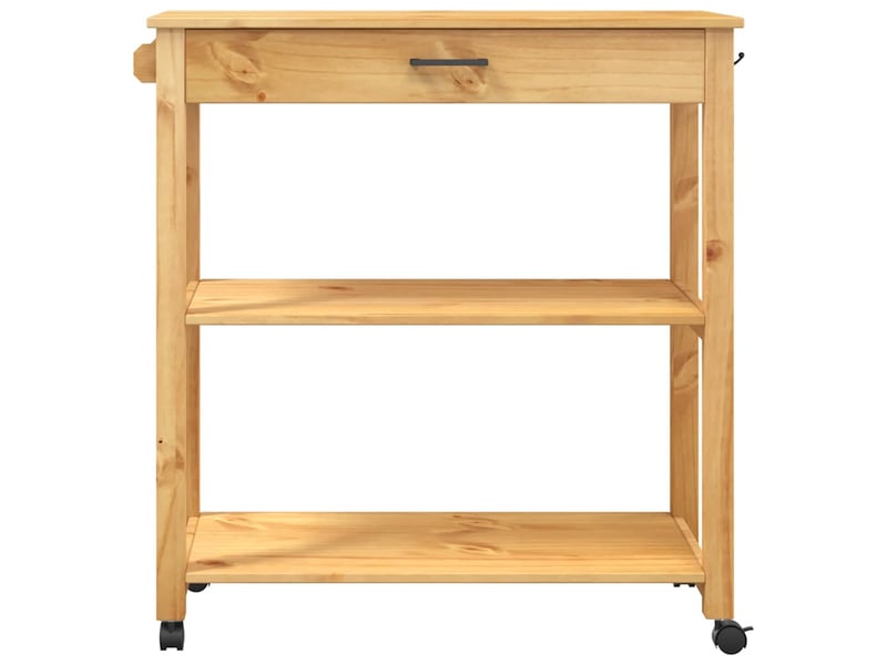  Desserte de cuisine, chariot de rangement 84x40x88.5cm bois massif de pin shl82304  - Conforama E