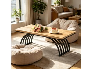 Table basse rectangulaire coloris bicolore <strong>CHICFURN</strong> <strong></strong> - 60 cmx120 cm