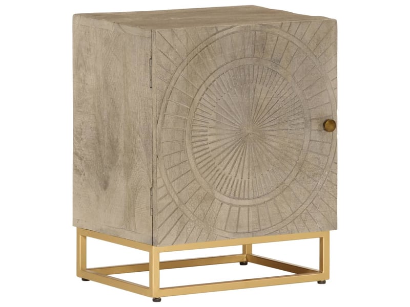  Table de chevet chanmbre, table d'appoint 40x30x50 cm bois massif manguier et fer  - Conforama B