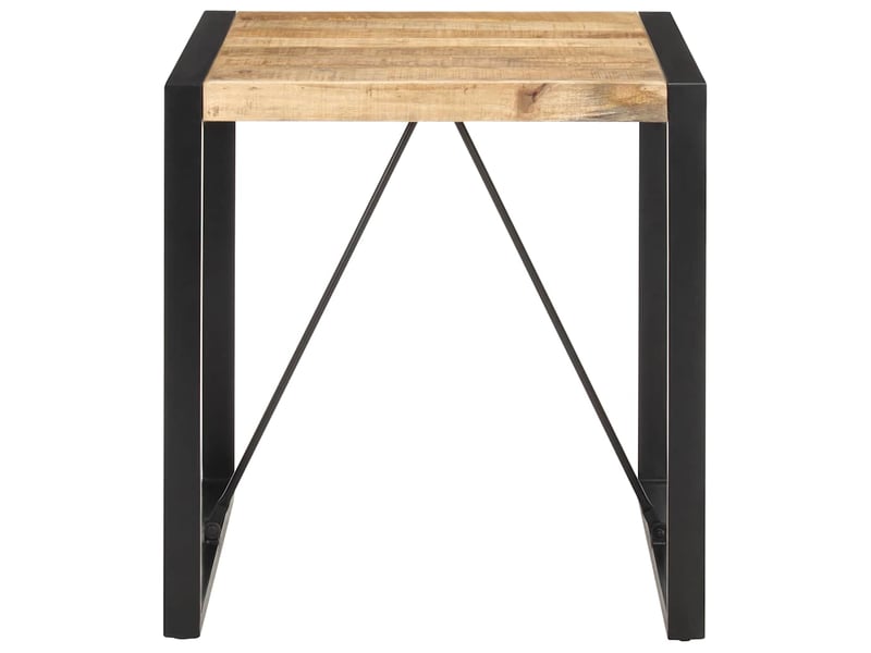 Table à manger, table de salle à manger 70x70x75 cm bois de manguier massif brut - Conforama A