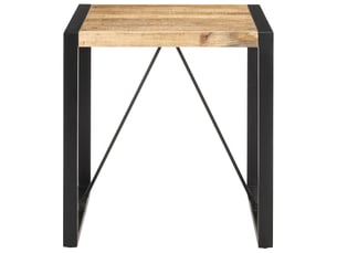Table à manger, table de salle à manger 70x70x75 cm bois de manguier massif brut
