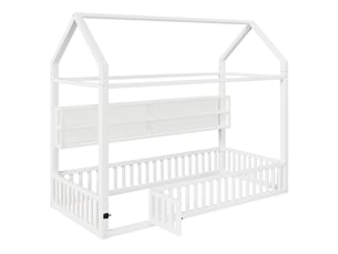 Lit cabane 90x200 cm <strong>ROLIPO</strong>  <strong></strong> coloris blanc
