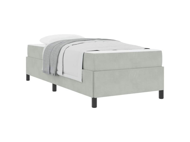  Lit simple- lit adulte -  cadre de lit gris clair 90 x 190 cm tissu  - Conforama A