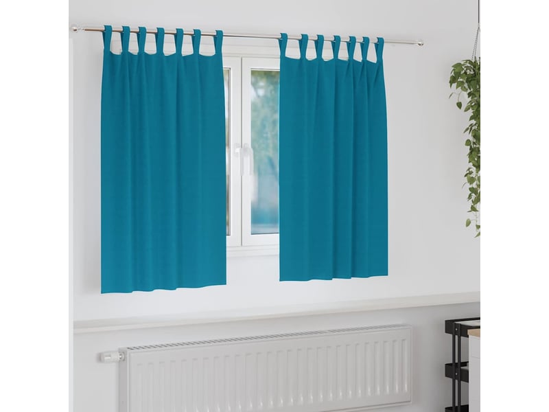  Lot de 2 rideaux occultants, rideaux black-out avec anneaux turquoise 140 x 140 cm cf44796  - Conforama B