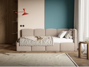 Lit 2 places 90x200 cm SELSEY Cloudy coloris beige