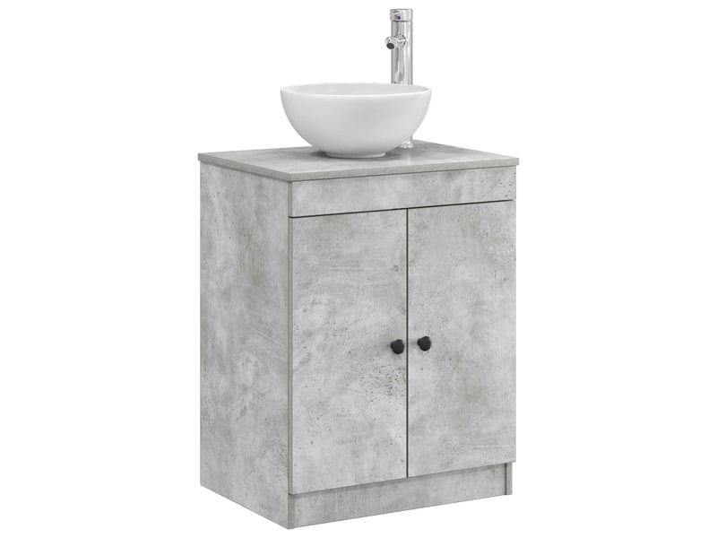  Armoire de salle de bain, meuble de rangement gris béton 54x41x70 cm shl6258  - Conforama C