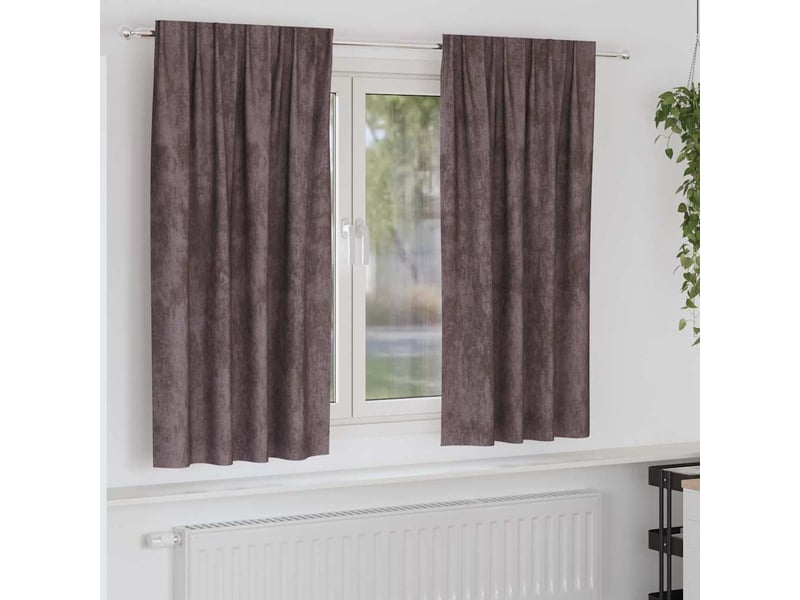  Lot de 2 rideaux en velours, rideaux de fenêtre marron 175 x 140 cm velours cf44230  - Conforama B