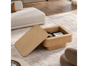 Table basse carré(e) coloris naturel Fay Lum - 75 cmx75 cm