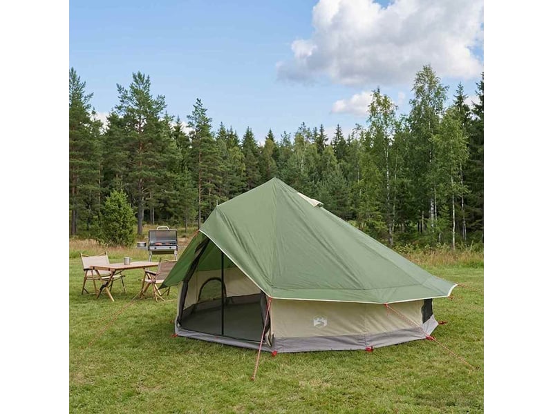 Tente tipi, tente de camping 18 personne vert polyester et acier  - Conforama B