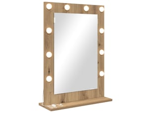 Miroir rectangulaire à fixer coloris marron <strong></strong> <strong></strong> - 50 cm x 70 cm